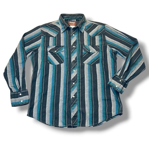 Wrangler Mens Long Sleeve Shirt LG - Picture 2 of 7